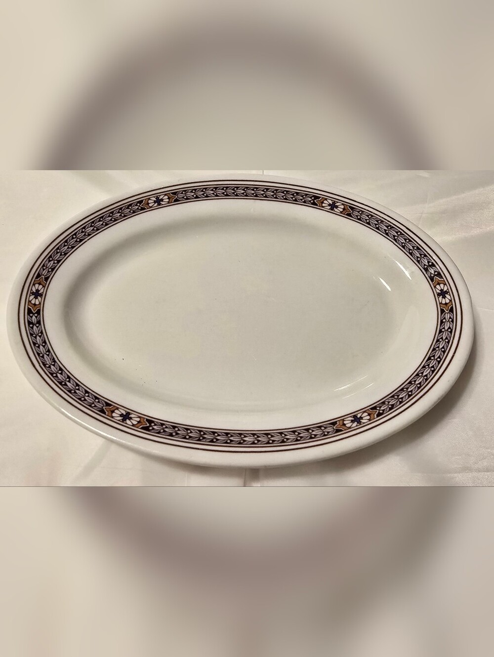 Vintage Shenango China Oval Serving Platter 10" Restaurant Ware Floral Border US
